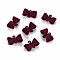 Flocky Brass Links Connectors, Nickel Free, Bowknot, Dark Red, 8x12x3.5mm, Hole: 0.7mm