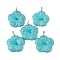 Synthetic Turquoise Big Pendants, Peach Blossom Charms, with Platinum Plated Alloy Snap on Bails, 57x48x9mm, Hole: 6x4mm