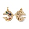 Brass Cubic Zirconia Pendants, Cadmium Free & Lead Free, Dolphin Charms, Real 18K Gold Plated, Colorful, 23.5x20.5x3mm, Hole: 2x5mm