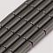 Grade AA Magnetic Synthetic Hematite Bead Strands, Tube, 3x9mm, Hole: 0.5mm, about 44pcs/strand, 16 inch