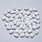 Transparent Spray Painted Glass Charms, AB Color Plated, Teardrop, Snow, 9x6x6mm, Hole: 1mm