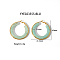 Stylish 304 Stainless Steel Fever Hoop Earrings, with Thick Circle Design, Pale Green, 43x41.5x7.5mm