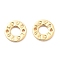 Brass Connector Charms, Ring with Word Love, Real 18K Gold Plated, 8x1mm, Hole: 0.8mm
