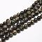 Round Natural Imperial Jasper Beads, Dyed, Black, 4mm, Hole: 1mm, about 90pcs/strand, 15.2 inch