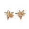 Brass Pendants, with Micro Pave Cubic Zirconia and Jump Rings, Bird, Clear & Black, Golden, 11.5x15x2mm, Hole: 3mm
