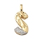 Brass Micro Pave Cubic Zirconia Pendants, Cadmium Free & Nickel Free & Lead Free, Letter Charms, Real 18K Gold Plated, Letter S, 28x15x4mm, Hole: 5x2.5mm