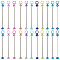 22Pcs 11 Colors Iron Bar Beadable Keychain for Jewelry Making DIY Crafts, Platinum, Mixed Color, 78mm, 2pcs/color