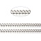 Brass Cuban Link Chains, Chunky Curb Chains, Oval, Unwelded, Long-Lasting Plated, with Spool, Real Platinum Plated, Link: 7.5x9x2mm, about 16.4 Feet(5m)/roll