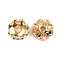 Brass Bead Caps, 4-Petal, Long-lasting, Flower, Real 14K Gold Plated, 5.5x5.5x2.2mm, Hole: 1.1mm