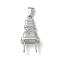 304 Stainless Steel Pendants, Plug Charm, Stainless Steel Color, 40x18.5x10.5mm, Hole: 8x3.5mm