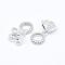 Brass Micro Pave Cubic Zirconia European Dangle Charms, Flower, Cadmium Free & Nickel Free & Lead Free, Real Platinum Plated, 14mm, Hole: 4.5mm