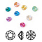 K9 Glass Rhinestone Cabochons, Mocha Fluorescent Style,  Pointed Back, Faceted, Diamond, Mixed Color, 2.5x1.5mm