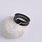 304 Stainless Steel Finger Rings, Slit Steel Rings, Black, US Size 9(18.9mm)