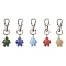 5Pcs 5 Colors Ocean Themed Tortoise Handmade Porcelain Pendant Decorations, with Alloy Swivel Clasps, Mixed Color, 53mm, 1pc/color