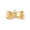 304 Stainless Steel Pendants, Bowknot Charm, Real 18K Gold Plated, 9x17x4mm, Hole: 2mm