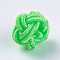 Polyester Weave Beads, Round, Lime, 6.5x4.5mm, Hole: 4mm