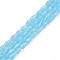 Imitation Jade Glass Beads Strands, Faceted Teardrop, Light Sky Blue, 4x3mm, Hole: 0.8mm, about 98~100pcs/strand, 15.94 inch~16.73 inch(40.5~42.5cm)