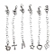 Tarnish Resistant 304 Stainless Steel Chain Extender, with Charms and Lobster Claw Clasps, Stainless Steel Color, 65~75mm