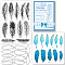 1 Sheet PVC Stamps, with 1Pc PET Hollow Out Drawing Painting Stencils and 1Pc Carbon Steel Cutting Dies Stencils, for DIY Scrapbooking, Photo Album, Feather, PVC Stamps: 210x148x3mm