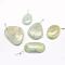 Natural Aquamarine Pendants, Mixed Shapes, 30~66x18~52x3~14mm, Hole: 2mm