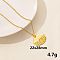 304 Stainless Steel Flat Round Pendant Necklace for Women, Cable Chain Necklaces