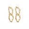 Brass Connector Charms, Nickel Free, Oval, Real 18K Gold Plated, 23x7x2.5mm, Hole: 0.8mm, oval: 13.5x7x2.5mm