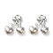 Brass Micro Pave Cubic Zirconia Pendants, Cadmium Free & Nickel Free & Lead Free, Cherry, Real Platinum Plated, 16x15x5mm, Hole: 1.6mm