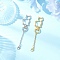 2Pcs 2 Colors Cat Alloy Swivel Lobster Clasps, with 304 Stainless Steel Chain, Golden & Stainless Steel Color, 86mm, 1pc/color