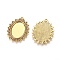 Zinc Alloy Pendant Settings for Cabochon & Rhinestone, DIY Findings for Jewelry Making, Oval, Antique Golden, Cadmium Free & Lead Free, 38x30x2mm, Hole: 2mm, Tray: 24x17mm