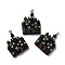 Halloween Opaque Resin Pendants, with Platinum Tone Iron Loops, Castle/Haunted House, Black, 31x23x5.5mm, Hole: 2mm