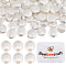 100Pcs Alloy Beads, Long-Lasting Plated, Flat Round with Evil Eye, 925 Sterling Silver Plated, 5.5x6x3mm, Hole: 1.5mm