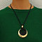 Alloy Ring Pendant Black Cord Necklaces, Golden, 20.08 inch(51cm)