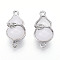 Brass & Handmade Lampwork Box Clasps, Cadmium Free & Nickel Free & Lead Free, Gourd, Platinum, 16.5~18.5x9x10.5~12mm