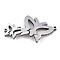 Non-Tarnish 304 Stainless Steel Link Connectors, Laser Cut, Butterfly, Stainless Steel Color, 18.5x30x1.5mm, Hole: 1mm