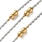 304 Stainless Steel Chains with Beads, Ion Plating(IP), Soldered, with Spool, Double Round, Golden & Stainless Steel Color, 8x4mm