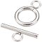 50Pcs 304 Stainless Steel Toggle Clasps, Ring, Stainless Steel Color, Ring: 16.5x12x2mm, Hole: 3mm, Bar: 18x7x2mm, Hole: 3mm
