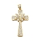 Brass Micro Pave Cubic Zirconia Pendants, Cross, Rack Plating, Long-Lasting Plated, Lead Free & Cadmium Free, Real 18K Gold Plated, 41x23.5x5mm, Hole: 5x3mm