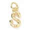 Brass Pendants, Cadmium Free & Lead Free, with Jump Ring, Golden, Letter Charms, Letter S, 12x6x2mm, Hole: 3mm