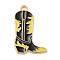 Light Gold Plated Alloy Enamel Pendants, Boots, 25.5x16.5x1.5mm, Hole: 1.8mm