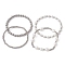 4Pcs 4 Style Natural Pearl & Brass Beaded Stretch Bracelets Set for Women, Platinum, Inner Diameter: 2-3/8 inch(6.05cm), 1Pc/style