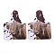 Imitation Leather Big Pendants, Rectangle with Cattle Pattern, Coconut Brown, 60x45x2mm, Hole: 1.6mm