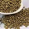 Opaque Glass Seed Beads, Peanut, Gold, 3.5~4x2~2.5x2~2.3mm, Hole: 0.8mm, about 8000pcs/pound