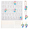 Pandahall 1Pc Letter & Number Connector Charm Silicone Molds, with 40Pcs Iron Ball Chains with Connector & 80Pcs Jump Rings, White, 165x179x6.5mm, Hole: 2.5mm