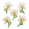 Handmade Glass Beaded Woven Cabochons, for DIY Jewelry Making Crafts, with Brass Finding, Flower, Misty Rose, 40~43x25~30x7~7.5mm