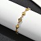 304 Stainless Steel Link Bracelets, Heart Charms, Ion Plating(IP), Golden, 7-5/8 inch(19.3cm)