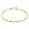 Brass Micro Pave Cubic Zirconia Link Tennis Necklaces for Women, with Enamel, Nickel Free, Real 18K Gold Plated, Oval, Yellow, 34x0.7cm