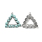 Alloy Pendants, with Synthetic Turquoise, Triangle Frame Charms, Antique Silver, 48x47x9mm, Hole: 2mm