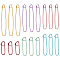 6Pcs 6 Style Spray Painted Aluminum Locking Stitch Marker, Safety Pins Kilt Pins for Knitting Tools, Mixed Color, 61~200x19~28x9~12mm, 1Pc/style
