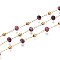 304 Stainless Steel Handmade Beaded Chains, with Dyed White Jades, with Spool, Unwelded, Real 18K Gold Plated, Camellia, 3~4.5x3~3.5mm, about 32.81 Feet(10m)/Roll
