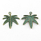 Zinc Alloy Pendants, Cadmium Free & Lead Free, Leaf Shape, Antique Bronze & Green Patina, 38x32x2mm, Hole: 3mm